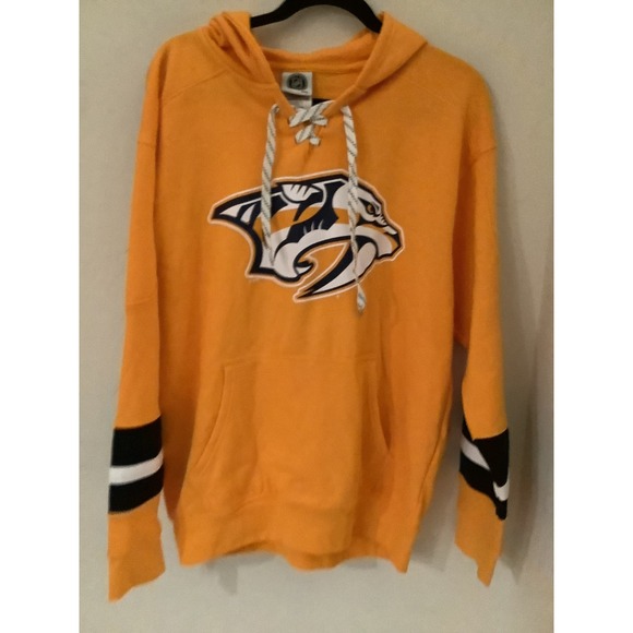 NHL Other - Men's NHL Nashville Predators Medium Gold Lace Up Hoodie Size Medium-NWT